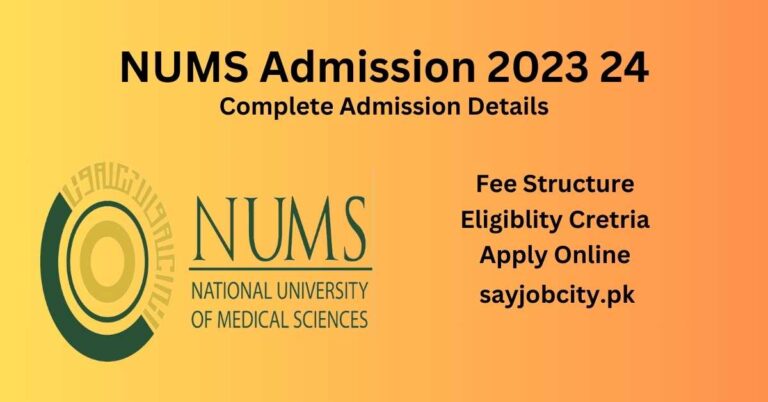 NUMS Admission 2023 24