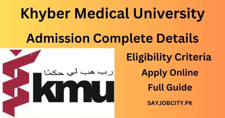 Khyber Medical University KMU BS Admission 2024 Apply Online