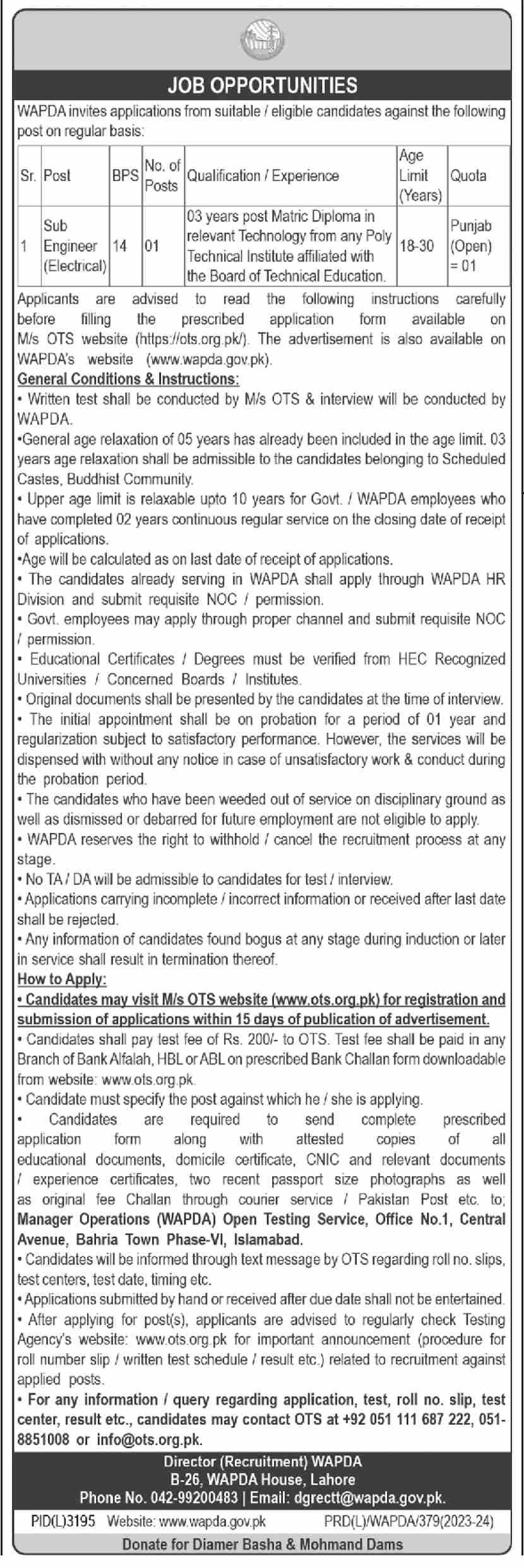 WAPDA Jobs 2024