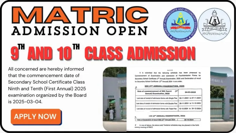 9th and 10th Class Admission Open for Session 2025