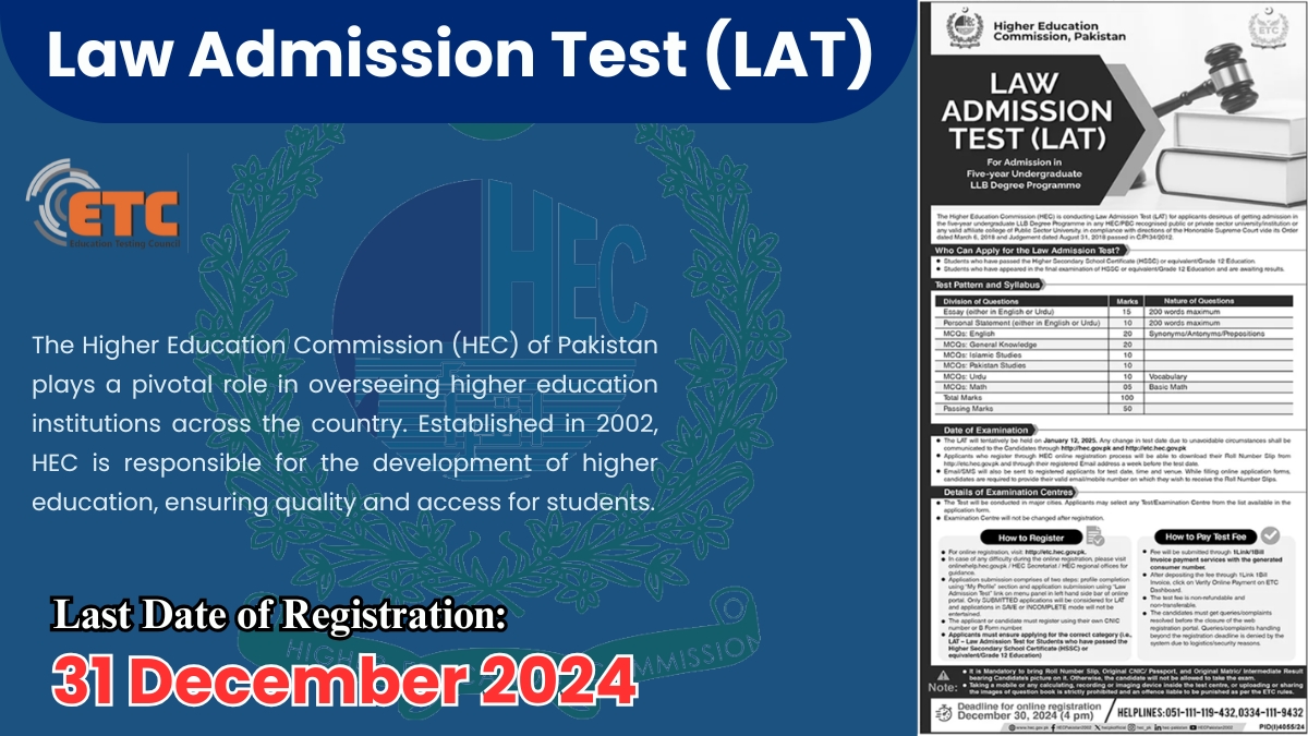 Higher Education Commission (HEC) Law Admission Test (LAT)